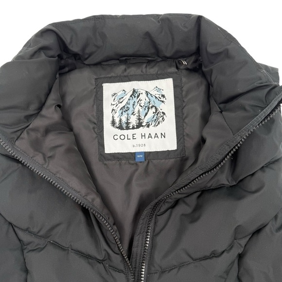 Cole Haan Womens Large Puffer Vest Black Insulated Full Zip Pockets - Picture 3 of 7